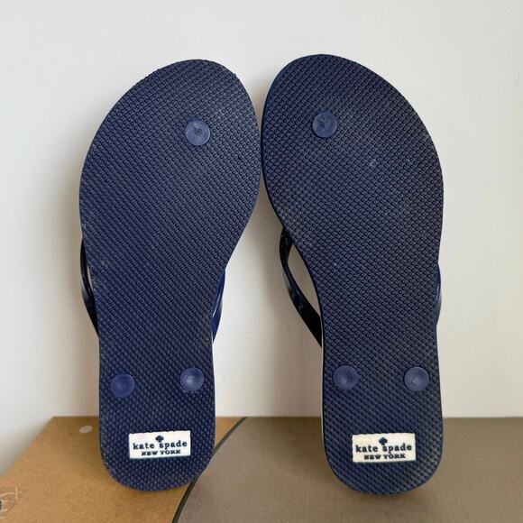 Kate Spade Pink/Blue Palm Trees Women Flip Flops-  W 7-8 - Picture 11 of 12